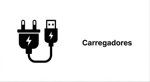 Carregadores, fontes e cabos