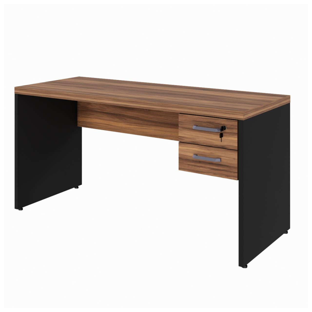 Mesa Office Nogal - Escrivaninha Compacta de Madeira com Design Moderno