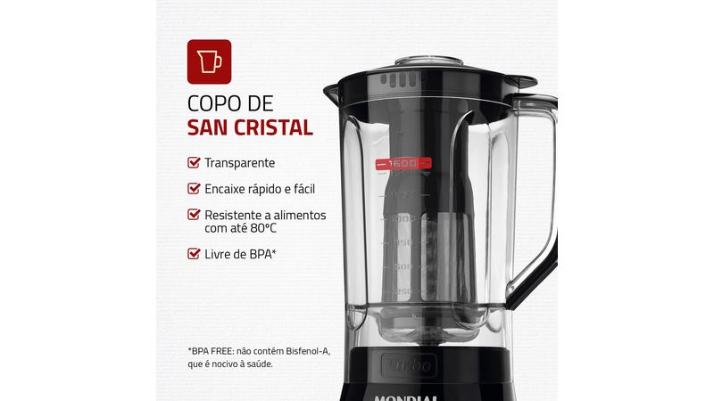 Liquidificador Mondial Turbo Power L-99-FB