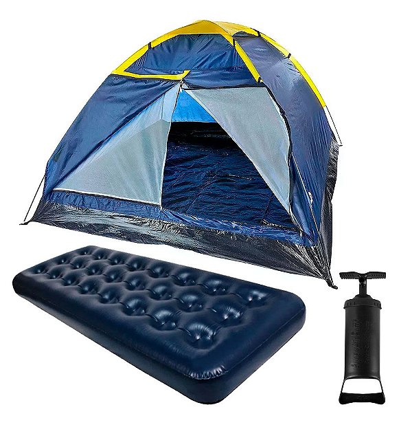 Barraca de camping com colchão inflável