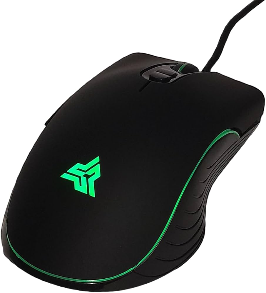 Mouse gamer com iluminação verde
