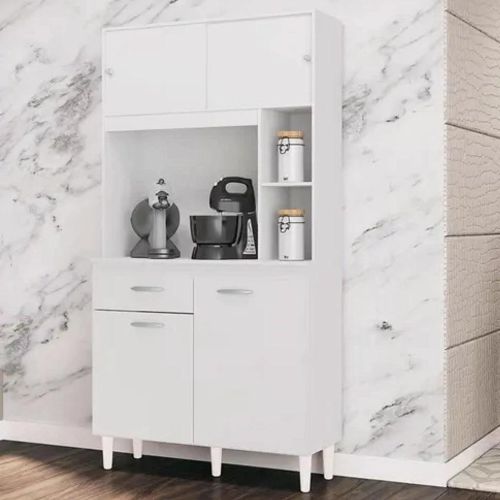 Armário para cozinha kit Duda 90 cm branco