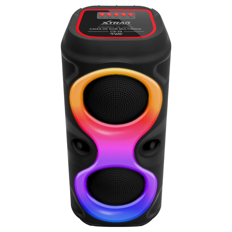 Caixa de Som Portátil Bluetooth Xtrad CS-29 50W com LED RGB