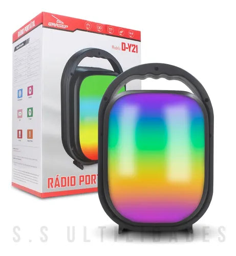 Caixa de Som Bluetooth Portátil Grasep D-Y21 15W RMS Preta
