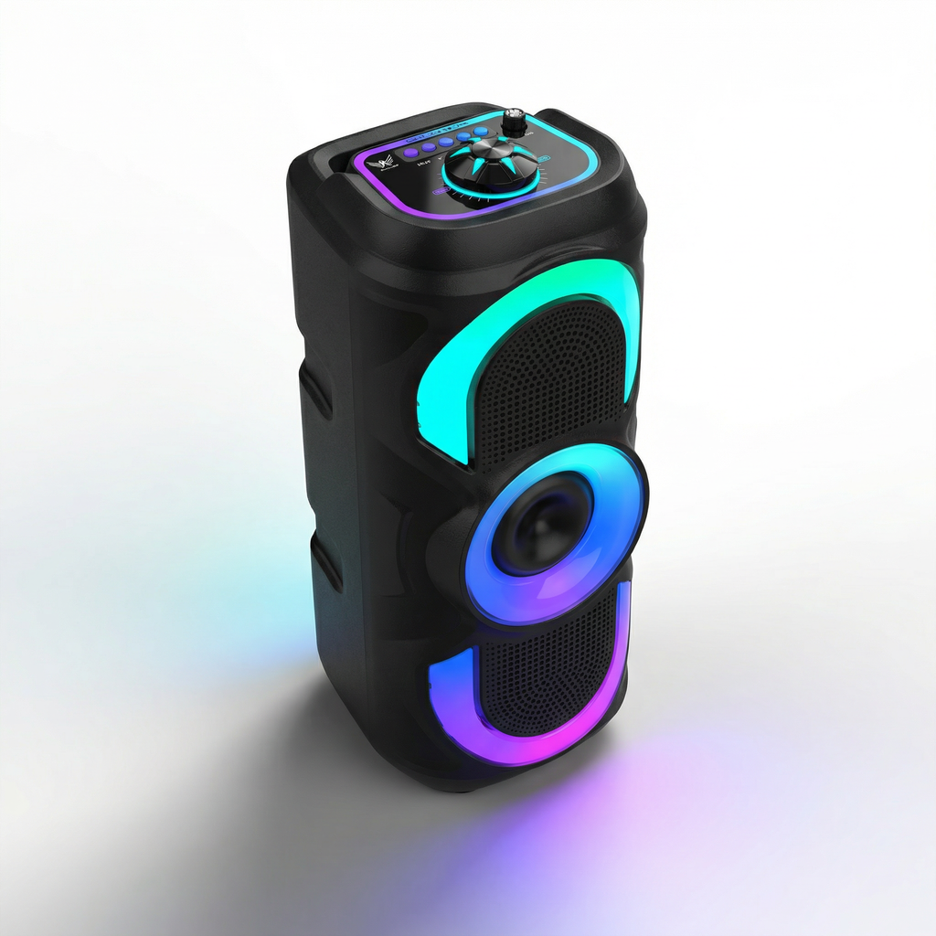 Caixa de Som Portátil Bluetooth Grasep D-6201 com Rádio FM e LED