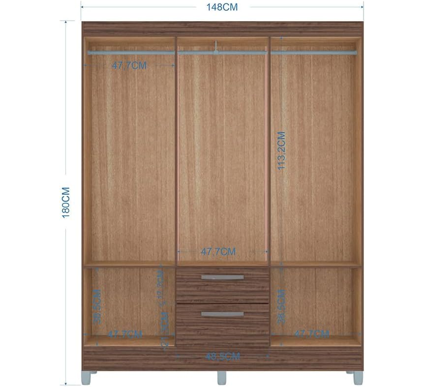 Roupeiro multi 6 portas 2 gavetas