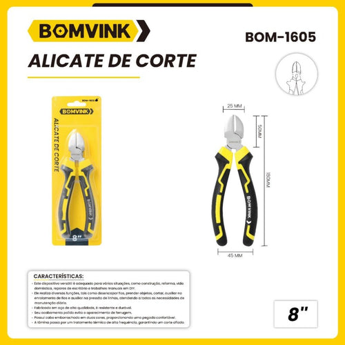 Alicate de Corte Diagonal 8" (20cm) BOM-1605 - Tem de Tudo no Clebão