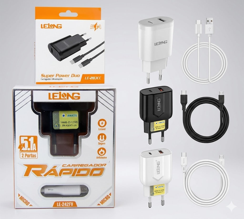 Carregador Rápido Inova Lelong 5.1A V8